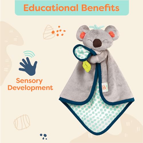 B. toys – Koala Lovey – Plush Security Blanket – Stuffed Animal for Babies – Soft Baby Blankie – Newborn, 0 Snugglies – Fluffy Koko - Image 4