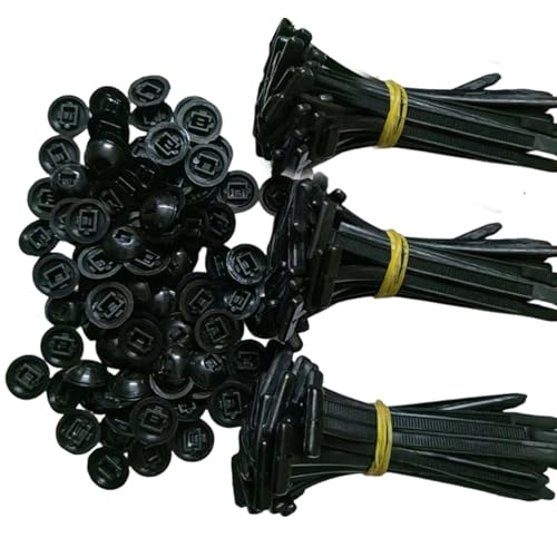Japelessor 100PCS Snapfit Nylon Fastening Clip for Car Repairs Nylon Universal Cable Tie Buckle Heavy Duty SelfLocking Zip Ties Holder Tools with Pin Button Design Fasteners Car Body - Image 1