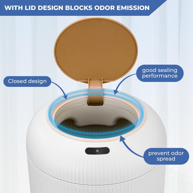 Pukomc Smart Sensor Wastebasket, Convenient and Hygienic Easy to Use, Technology Sensor Waterproof Wastebasket Plastic Trash can for Kitchen, Bathroom, Bedroom, Living Room, Office and Outdoor - Image 4