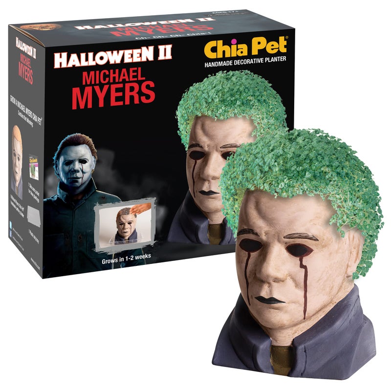 Chia Pet Michael Myers with Seed Pack, Decorative Pottery Planter, Easy to Do and Fun to Grow, Novelty Gift, Perfect for Any Occasion - Image 1