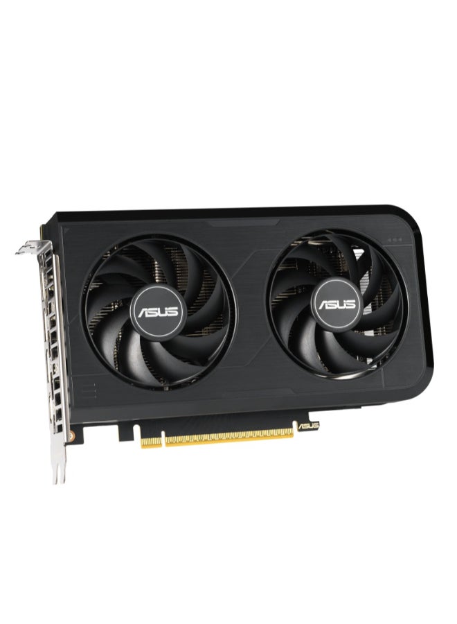 أسوس بطاقة الرسوميات ديوال جيفورس RTX 5050 O8G سعة 8 جيجابايت GDDR6 إصدار OC، 128-بت، 20 جيجابت في الثانية، 1x 8-دبوس طاقة، PCIe 4.0، مروحتان بتقنية المحور المزدوج، لوحة خلفية مهوّاة، ثنائي BIOS (أوضاع الأداء/الهدوء)، DLSS 4، تتبع الأشعة، HDMI 2.1 وDisplayPort 1.4a، تصميم مدمج بمساحتين، أسود | 90YV0N72-M0NA00 - Image 3