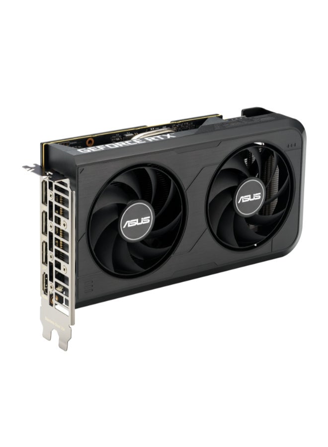 أسوس بطاقة الرسوميات ديوال جيفورس RTX 5050 O8G سعة 8 جيجابايت GDDR6 إصدار OC، 128-بت، 20 جيجابت في الثانية، 1x 8-دبوس طاقة، PCIe 4.0، مروحتان بتقنية المحور المزدوج، لوحة خلفية مهوّاة، ثنائي BIOS (أوضاع الأداء/الهدوء)، DLSS 4، تتبع الأشعة، HDMI 2.1 وDisplayPort 1.4a، تصميم مدمج بمساحتين، أسود | 90YV0N72-M0NA00 - Image 4