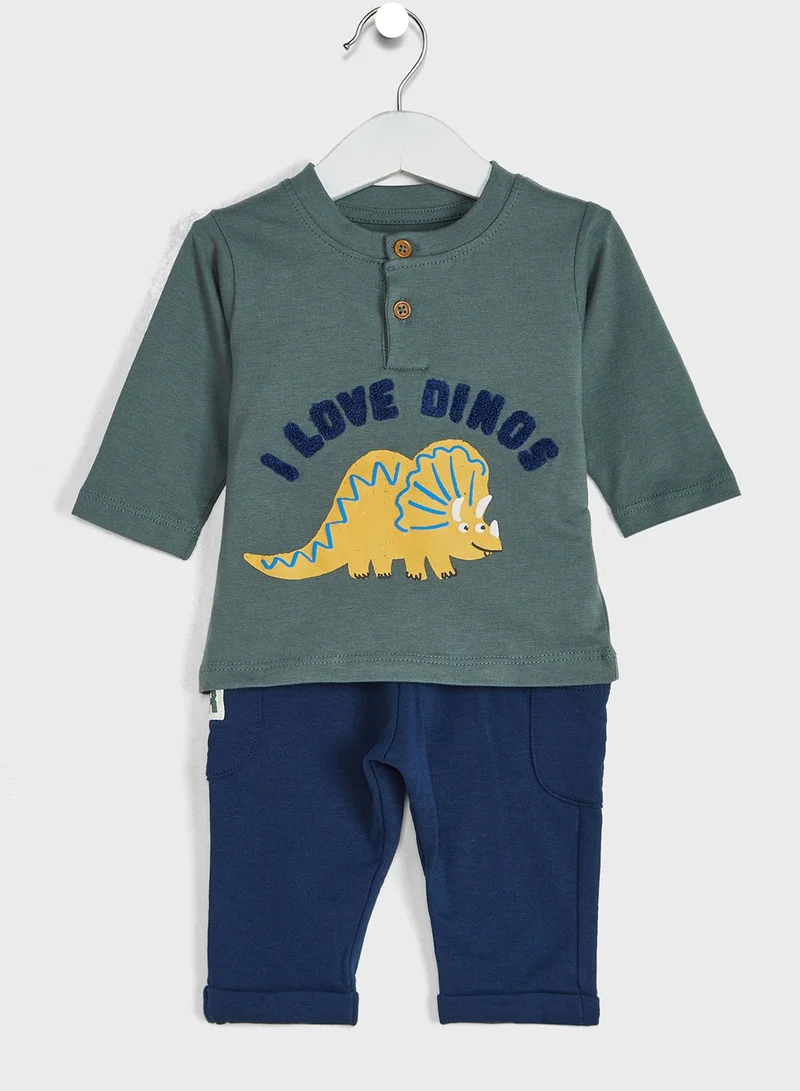 Marks & Spencer Kids I Love Dino T-Shirt & Pants Set