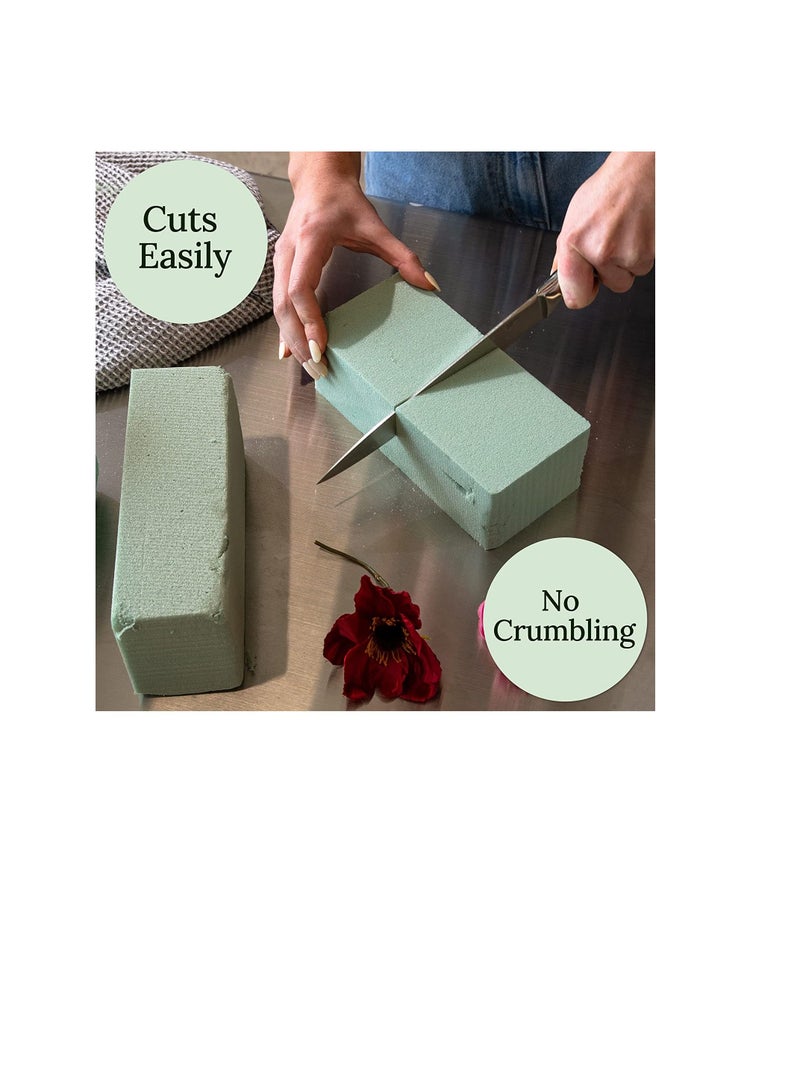 Premium Dry Floral Foam Blocks for Flower Arrangements 6pk, Styrofoam Block for Artificial Flowers & Plant Decoration, Great for Crafts, Green Foam Bricks, Florist Foam Brick Flower Foam Block In Bulk - Image 2