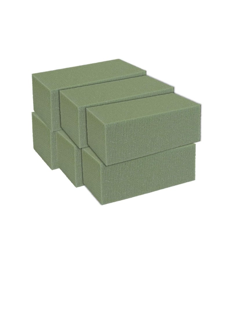 Premium Dry Floral Foam Blocks for Flower Arrangements 6pk, Styrofoam Block for Artificial Flowers & Plant Decoration, Great for Crafts, Green Foam Bricks, Florist Foam Brick Flower Foam Block In Bulk - Image 1
