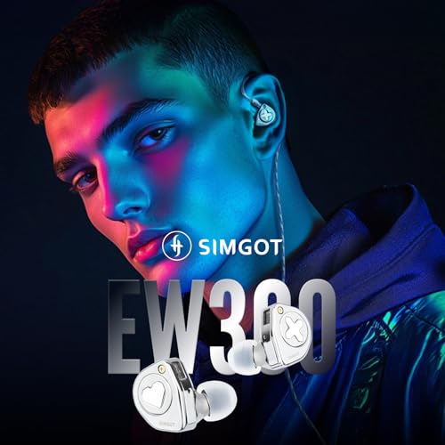 Linsoul SIMGOT EW300 1DD+1Planar+1PZT Hybrid Driver in Ear Monitor, Wired Earbuds IEM, Gaming Earbuds with Detachable Nozzles, Silver-Plated OFC IEM Cable for Audiophile Musician (Standard Edition) - Image 5
