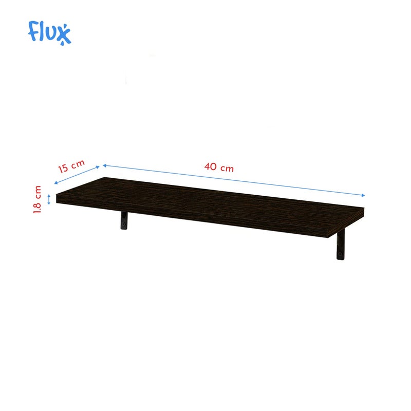 Flux رفوف حائط عائمة من فلوكس لغرفة المعيشة، رفوف حائط، رفوف كتب للحائط، غرفة المطبخ، الحمام، غرفة النوم، وديكور المنزل 1 أسود، عبوة من 3 خشب مضغوط - Image 2