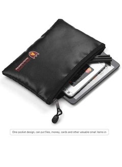 Rubik Fireproof Document Bag Silicone Coated Fiberglass Money Bag Pouch Holder Water & Fire Resistant with Zipper Closure Storage for Jewelry Valuables (27x16cm) Small  - Image 4