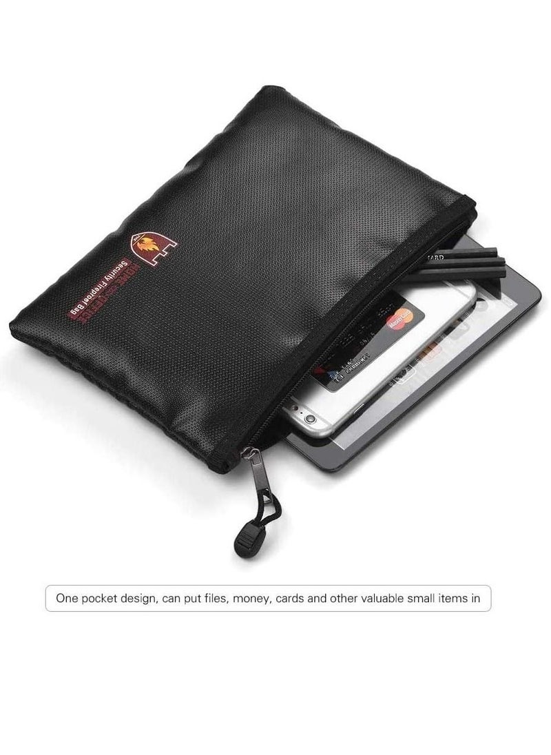 Rubik Fireproof Document Bag Silicone Coated Fiberglass Money Bag Pouch Holder Water & Fire Resistant with Zipper Closure Storage for Jewelry Valuables (27x16cm) Small  - Image 4