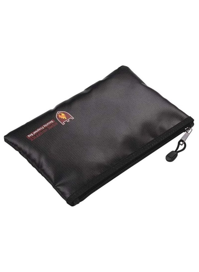 Rubik Fireproof Document Bag Silicone Coated Fiberglass Money Bag Pouch Holder Water & Fire Resistant with Zipper Closure Storage for Jewelry Valuables (27x16cm) Small  - Image 1