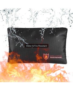 Rubik Fireproof Document Bag Silicone Coated Fiberglass Money Bag Pouch Holder Water & Fire Resistant with Zipper Closure Storage for Jewelry Valuables (27x16cm) Small  - Image 3