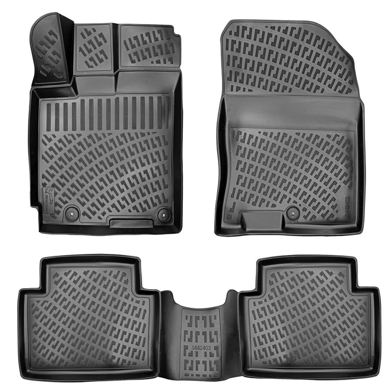 RizLiner Hyundai Kona 20182023 Kona N 20222023 No Electric Models Floor Mats 3D Custom Fit Compatible with Hyundai Kona Rubber Car Mats Laser Measured Floor Liners All Weather Front Rear