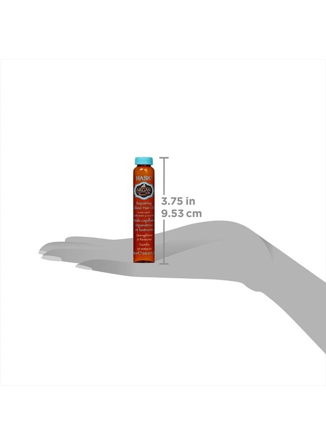 HASK ARGAN Repairing Hair Oil Vials for shine and frizz control for all hair types, color safe, gluten-free, sulfate-free, paraben-free -12 Shine Oil Vials - Image 5