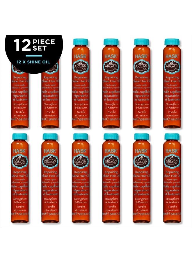 HASK ARGAN Repairing Hair Oil Vials for shine and frizz control for all hair types, color safe, gluten-free, sulfate-free, paraben-free -12 Shine Oil Vials - Image 2