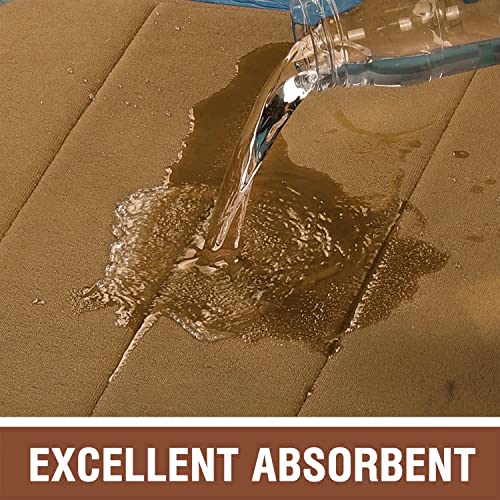 Wearslim® Premium Foam Bathroom Door Mat, Non-Slip Ultra Soft and Comfortable Super Water Absorption, Coral Velvet Floor Mat - Light Brown - Image 5