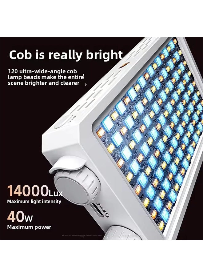 Portable LED video light 40W mini small portable fill light with built-in rechargeable battery, which can charge mobile phone PD - Image 2