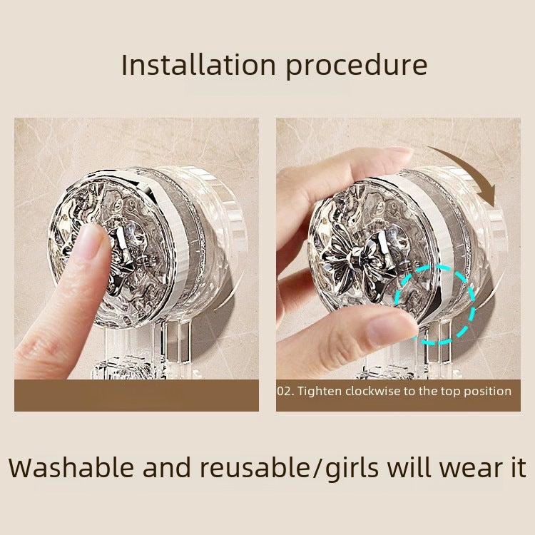 Suction Cup Soap Box Wall-mounted Non-perforated Household High-end Bathroom Wall Drain Storage Rack Double-layer Soap Box(Double suction cup [no sponge wipe silver bow]]) - Image 3