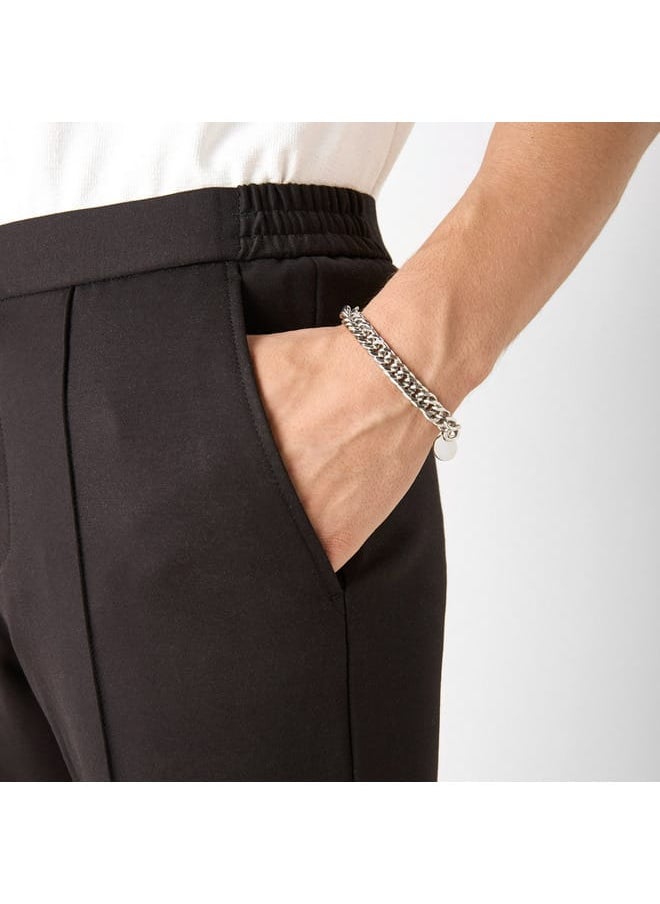 Iconic Iconic Solid Slim Fit Trousers with Pockets  - Image 4