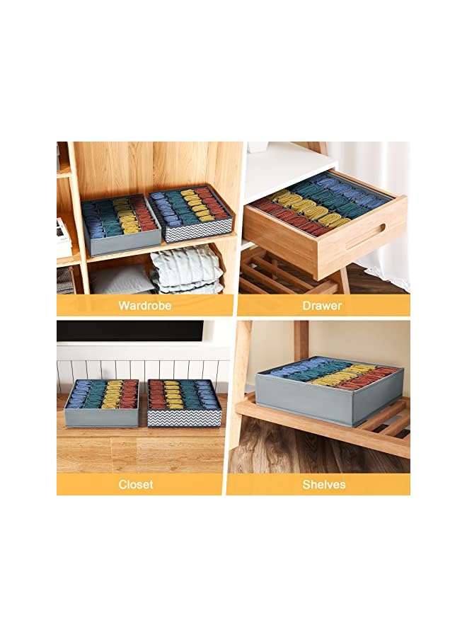 Green Tiger 2 Pack Drawer Organisers 16 Cells or 24 Cells Sock Organiser Foldable Underwear Drawer Organiser Fabric Drawer Divider Wardrobe Storage Boxes for Socks, Belts, Ties - Image 5