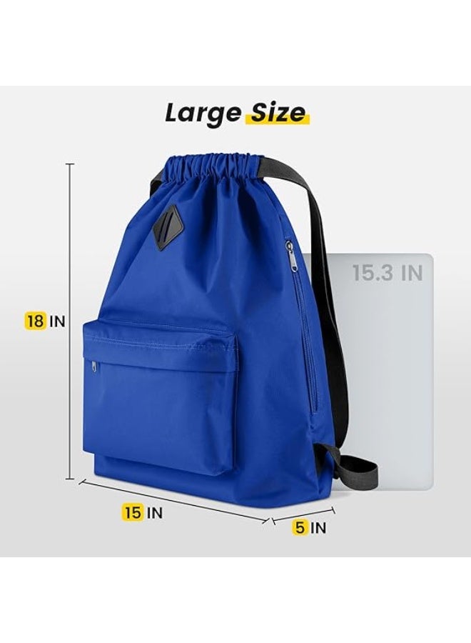 Vorspack Drawstring Backpack Water Resistant String Bag Cinch Bag Sports Gym Sack with Side Pocket for Men Women - Image 5