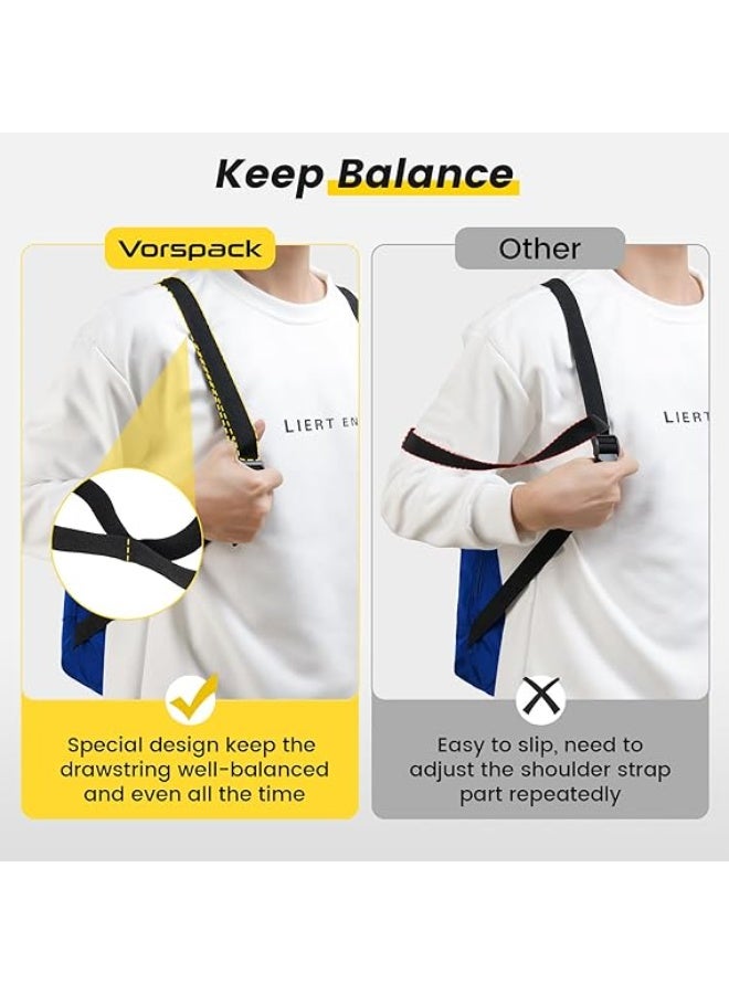 Vorspack Drawstring Backpack Water Resistant String Bag Cinch Bag Sports Gym Sack with Side Pocket for Men Women - Image 2