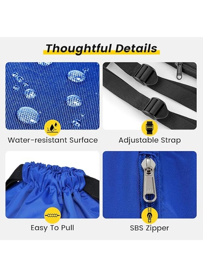 Vorspack Drawstring Backpack Water Resistant String Bag Cinch Bag Sports Gym Sack with Side Pocket for Men Women - Image 3