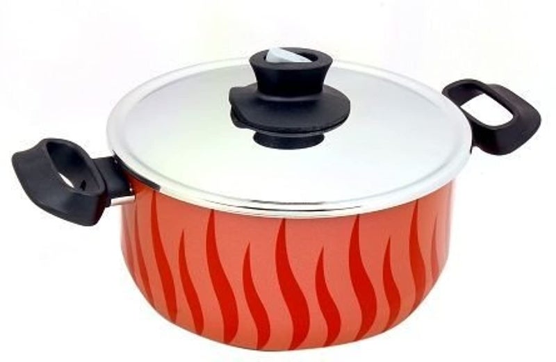 TEFAL Aluminum New Tempo Non-Stick Dutch Oven with Steel Lid - Red (24cm)