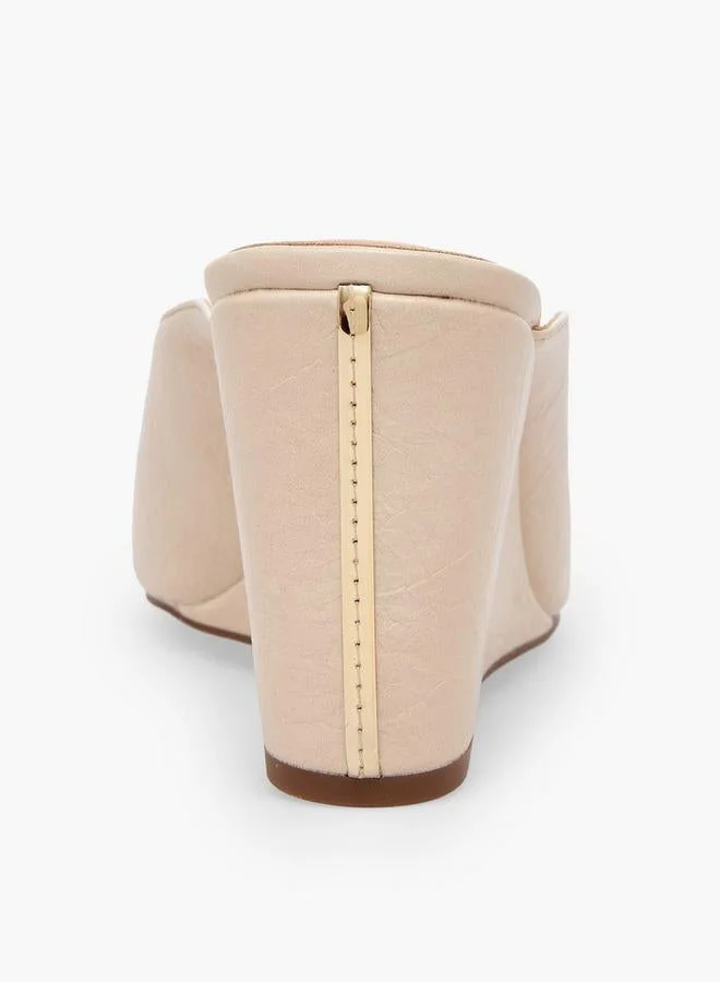 Celeste IVORY Women Crinkle Textured Wedge Heel Shoes for Women | Best Price UAE