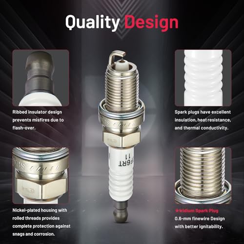 BDFHYK 3297 Iridium Spark Plugs Compatible with Chrysler Crossfire,Compatible with Lexus ES300 RX300 RX330 RX400h SC300,Verona,Avalon Camry Highlander Sienna Solara Supra 2.5L 3.0L 3.3L L6 V6 Set of 8 - Image 3