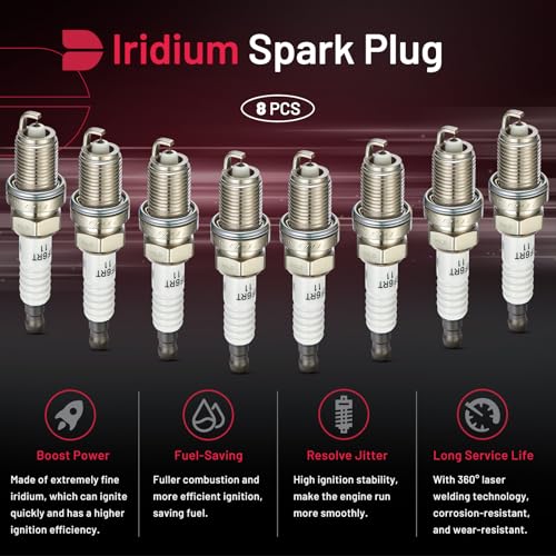 BDFHYK 3297 Iridium Spark Plugs Compatible with Chrysler Crossfire,Compatible with Lexus ES300 RX300 RX330 RX400h SC300,Verona,Avalon Camry Highlander Sienna Solara Supra 2.5L 3.0L 3.3L L6 V6 Set of 8 - Image 4