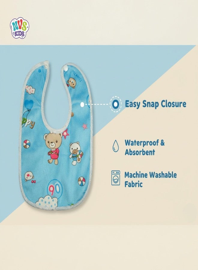 NVS KIDS Waterproof Baby Bibs | Spill-Resistant Apron Feeding Bibs for 6–12 Months, Soft & Absorbent Fast-Dry Cotton, Durable, Lightweight, Washable & Reusable Meal Time Bibs | Set of 6 (Multicolor) - Image 2
