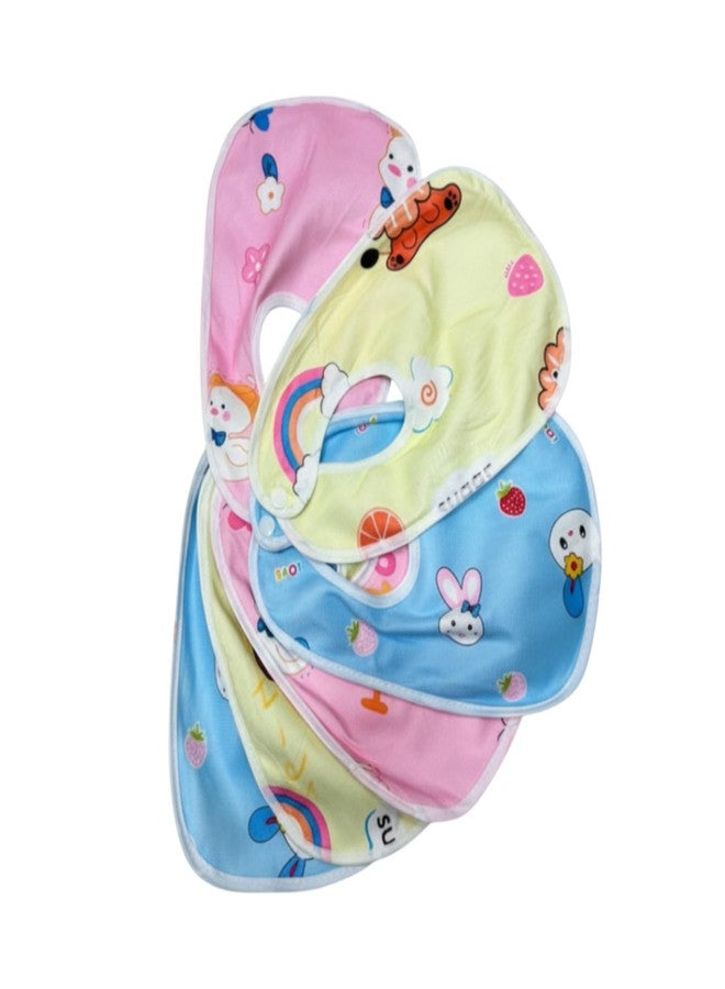 NVS KIDS Waterproof Baby Bibs | Spill-Resistant Apron Feeding Bibs for 6–12 Months, Soft & Absorbent Fast-Dry Cotton, Durable, Lightweight, Washable & Reusable Meal Time Bibs | Set of 6 (Multicolor) - Image 1
