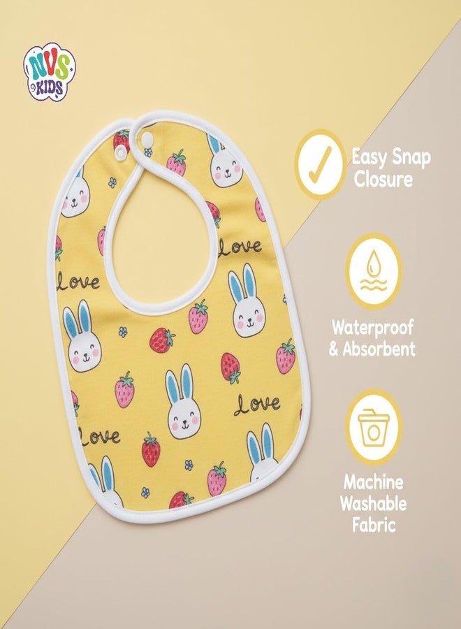 NVS KIDS Waterproof Baby Bibs | Spill-Resistant Apron Feeding Bibs for 6–12 Months, Soft & Absorbent Fast-Dry Cotton, Durable, Lightweight, Washable & Reusable Meal Time Bibs | Set of 6 (Multicolor) - Image 5