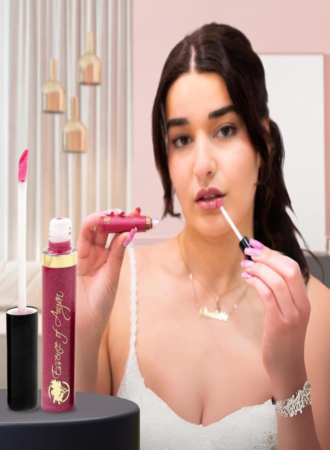 Essence Of Argan Cheery Rose Lip Gloss with Moroccan Argan Oil to Moisturize and Plump your Lips - Lip Care to Eliminate Dryness - Cherry Rose Matte Effect 0.25oz - Image 3