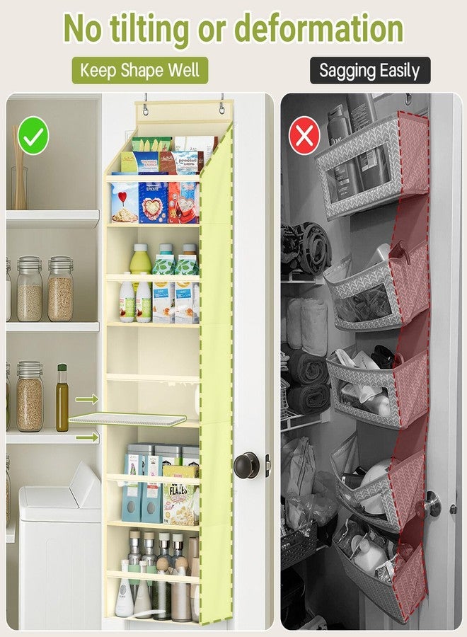AOODA 2 Pack Over the Door Organizer, Large Capacity Closet Door Hanging Organizer, Clear Deep Pockets Baby Organizer Storage for Nursery, Bathroom, Bedroom, Pantry, Diapers (Light Beige) - Image 3