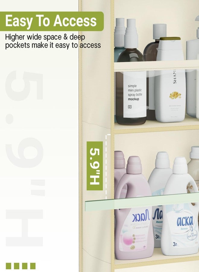 AOODA 2 Pack Over the Door Organizer, Large Capacity Closet Door Hanging Organizer, Clear Deep Pockets Baby Organizer Storage for Nursery, Bathroom, Bedroom, Pantry, Diapers (Light Beige) - Image 4