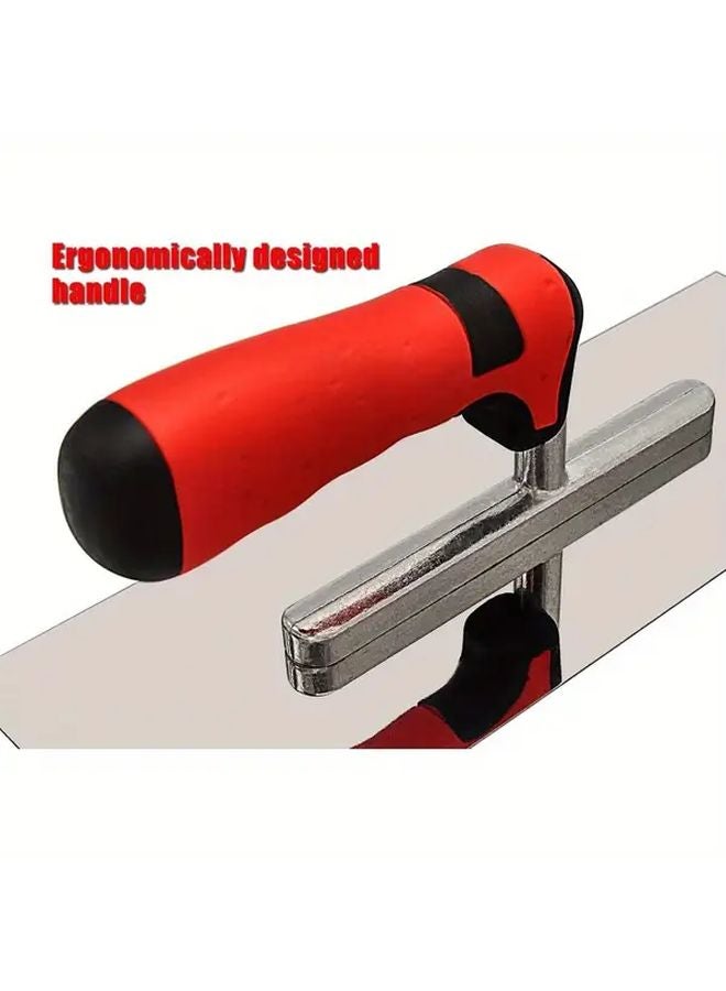 Red Oval Stainless Steel Trowel 11x4 Inch Professional Concrete Cement Plaster Tool - Image 4