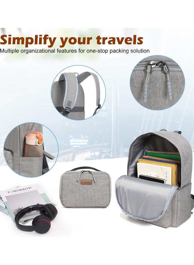 Aklsvion Hard Case Carry On Luggage Trolley For Unisex ABS+PC Lightweight 4 Double Wheeled Suitcase With Built In TSA Type Lock Grey - Image 5