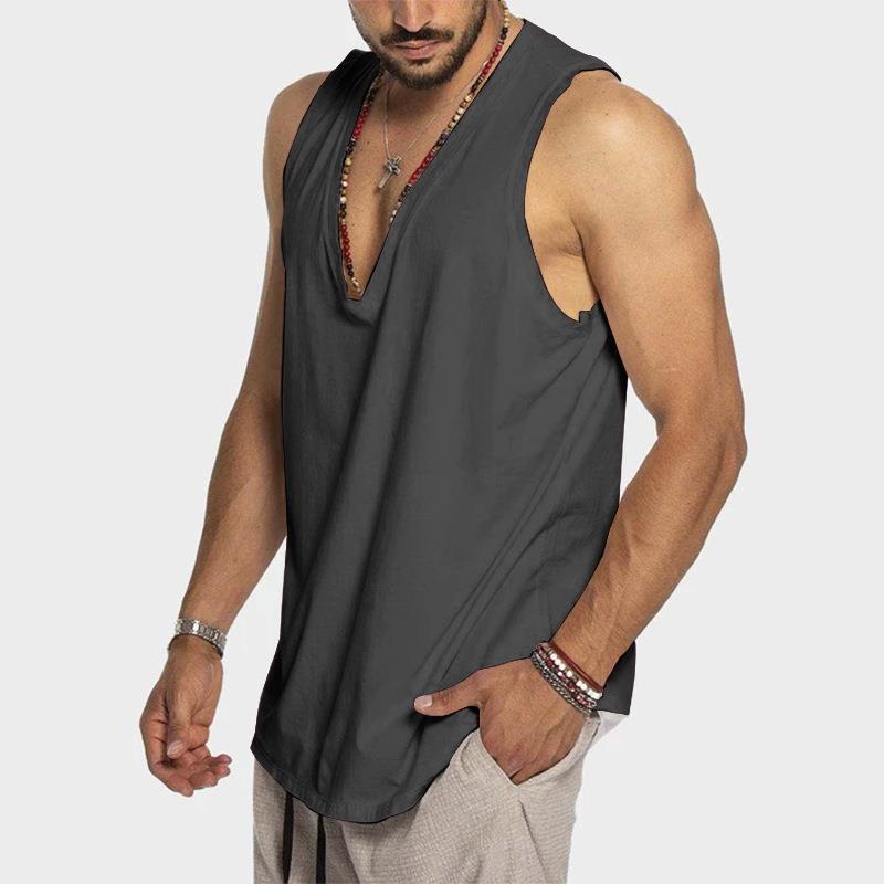 Casual Sleeveless Sports Vest Dark gray