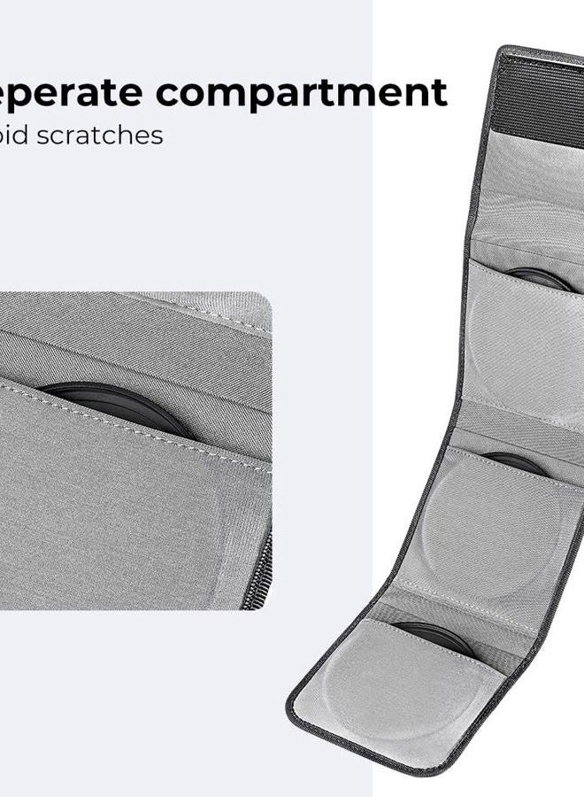 K&F Concept Optics Lens Filter Case, Holds 3 Filters Up to 62mm, Water & Dust Resistant Durable Protective Case, Folding Carry Pouch for Round or Square Filters for Canon Nikon Sony Camera Filters - Image 3