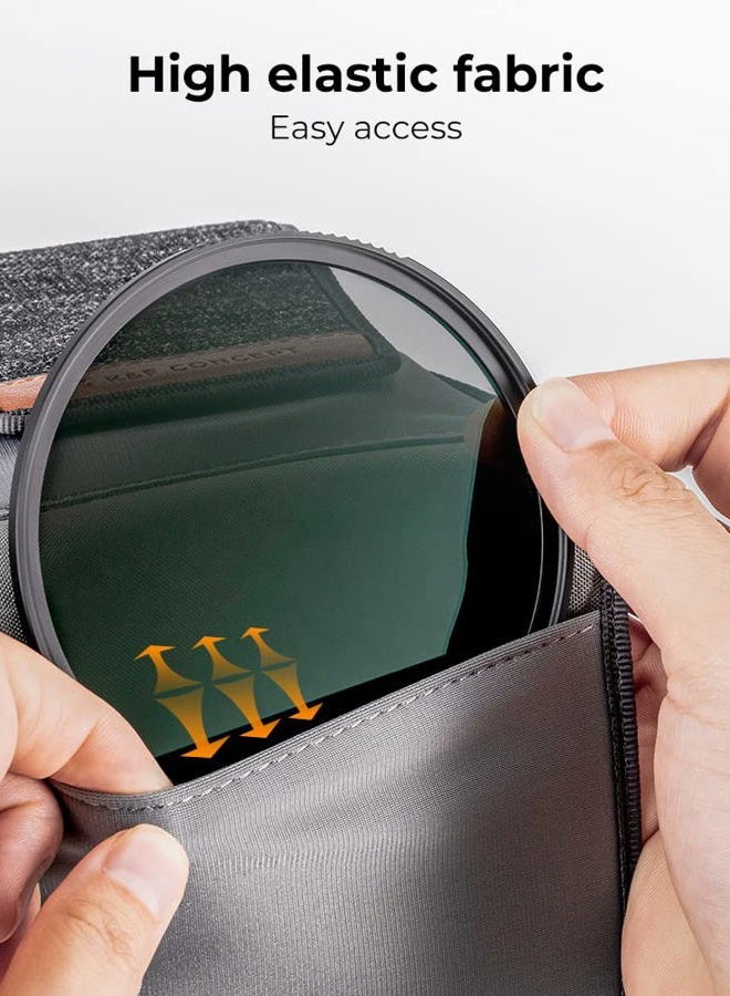 K&F Concept Optics Lens Filter Case, Holds 3 Filters Up to 62mm, Water & Dust Resistant Durable Protective Case, Folding Carry Pouch for Round or Square Filters for Canon Nikon Sony Camera Filters - Image 5