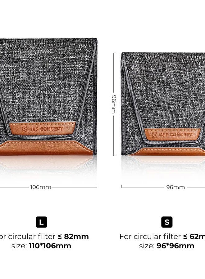 K&F Concept Optics Lens Filter Case, Holds 3 Filters Up to 62mm, Water & Dust Resistant Durable Protective Case, Folding Carry Pouch for Round or Square Filters for Canon Nikon Sony Camera Filters - Image 4