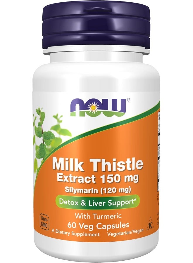 Now Foods - Silymarin Milk Thistle Extract 150 Mg. - 60 Vegetarian Capsules - Image 1