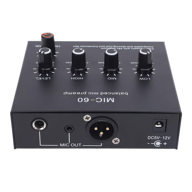 Advanced Microphone Preamp with 48V Phantom Power XLR Output for Studio Recording and Live Streaming - Image 4