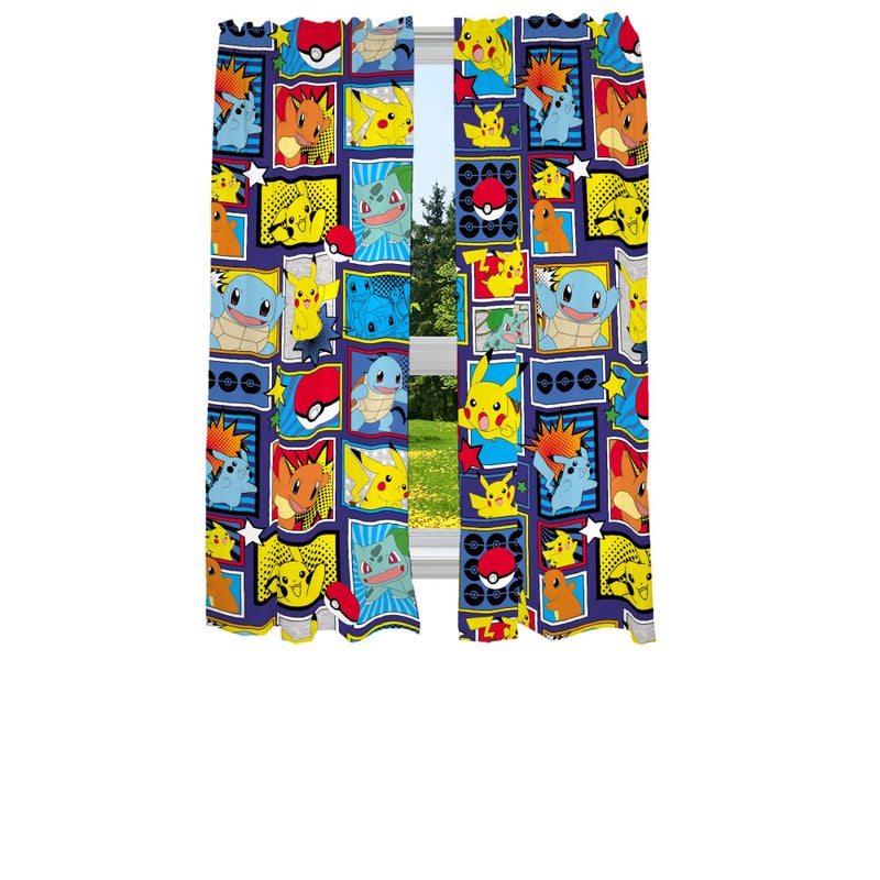 Franco Kids Room Window Curtains Drapes Set 82 x 63 in Pokemon