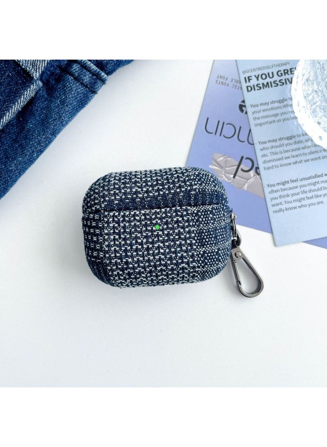 Loquat For Apple Headset Protective Case For Airpodspro2 Denim Stitching Fabric Wireless Bluetooth Headset Protective Case-Color:Style 6-Applicable Models:Airpods 3 Generation - Image 1