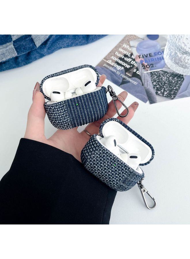 Loquat For Apple Headset Protective Case For Airpodspro2 Denim Stitching Fabric Wireless Bluetooth Headset Protective Case-Color:Style 6-Applicable Models:Airpods 3 Generation - Image 2