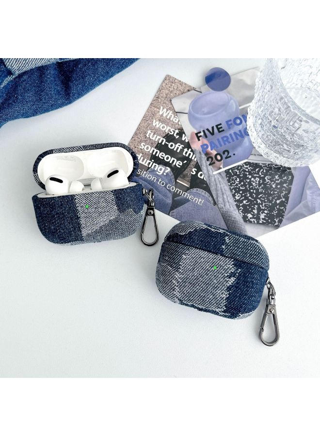 Loquat For Apple Headset Protective Case For Airpodspro2 Denim Stitching Fabric Wireless Bluetooth Headset Protective Case-Color:Style 6-Applicable Models:Airpods 3 Generation - Image 5