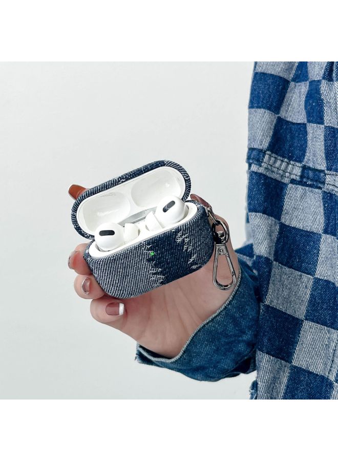Loquat For Apple Headset Protective Case For Airpodspro2 Denim Stitching Fabric Wireless Bluetooth Headset Protective Case-Color:Style 6-Applicable Models:Airpods 3 Generation - Image 4