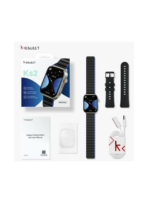 Kieslect KS2 Smart Watch 2.01" HD AMOLED Display Advanced Biometric Sensors 100+ Sports Modes 3ATM Water Resistant